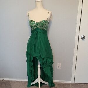 Maggie Sottero | Dresses | Maggie Sottero Green Asymmetrical Highlow  Cocktail Dress | Poshmark